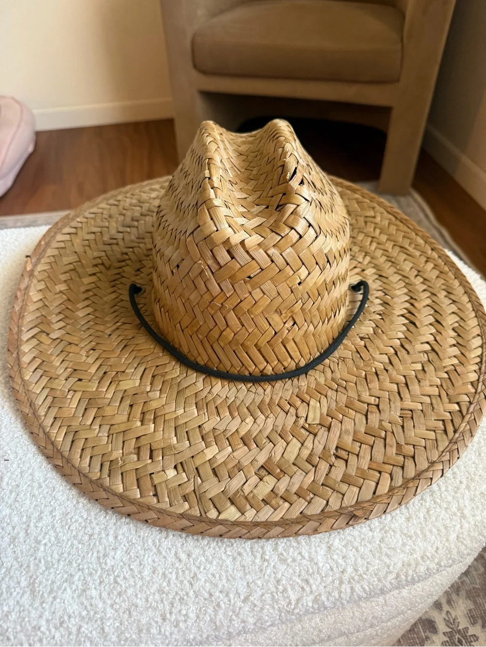Brixton Straw Hat with Adjustable Chin Strap - Size S/M